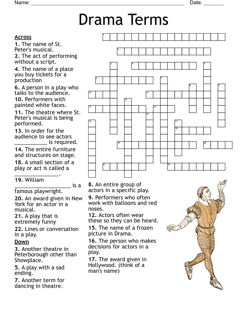 Theatre Arts Vocabulary Worksheet WordMint