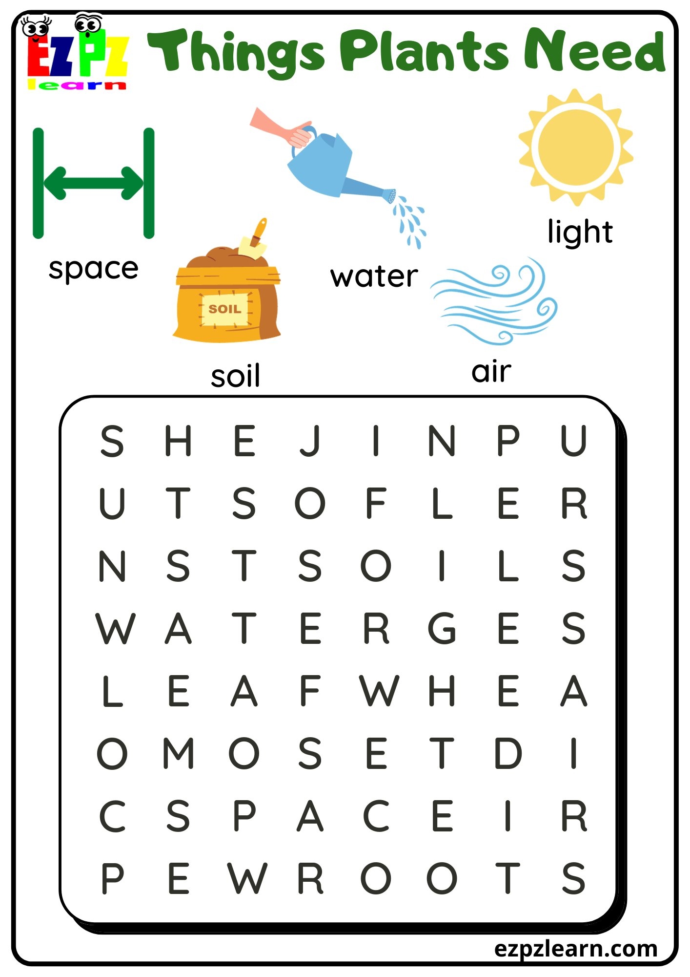 Things Plants Need Vocabulary Worksheet Word Search Activity For Kindergarten And ESL Students Free Printable PDF Download Ezpzlearn Things Plants Need Vocabulary Worksheet Word Search Activity For Kindergarten And ESL Students Free Printable PDF Download Ezpzlearn