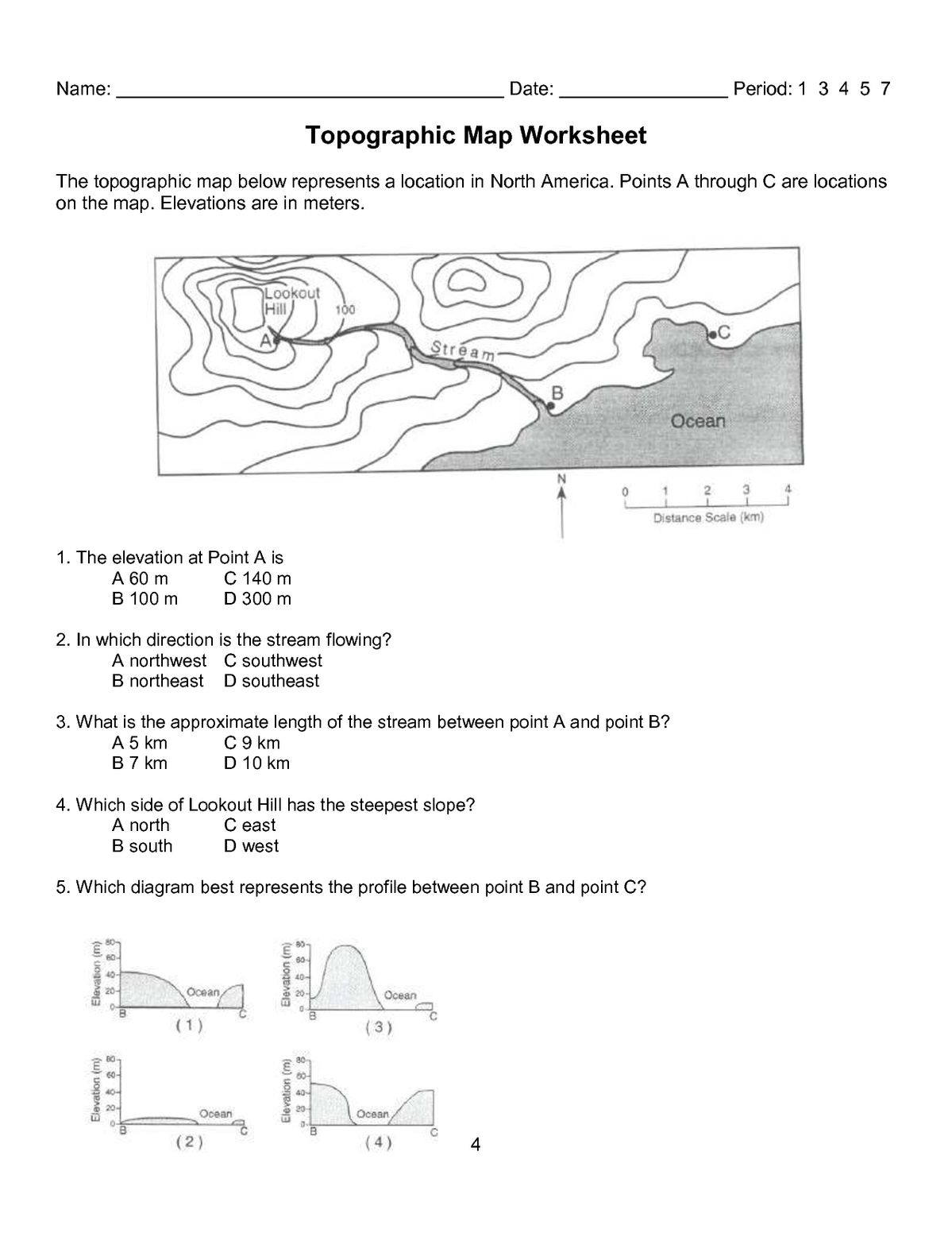 Topographic Map Worksheets 10 Free PDF Printables Printablee