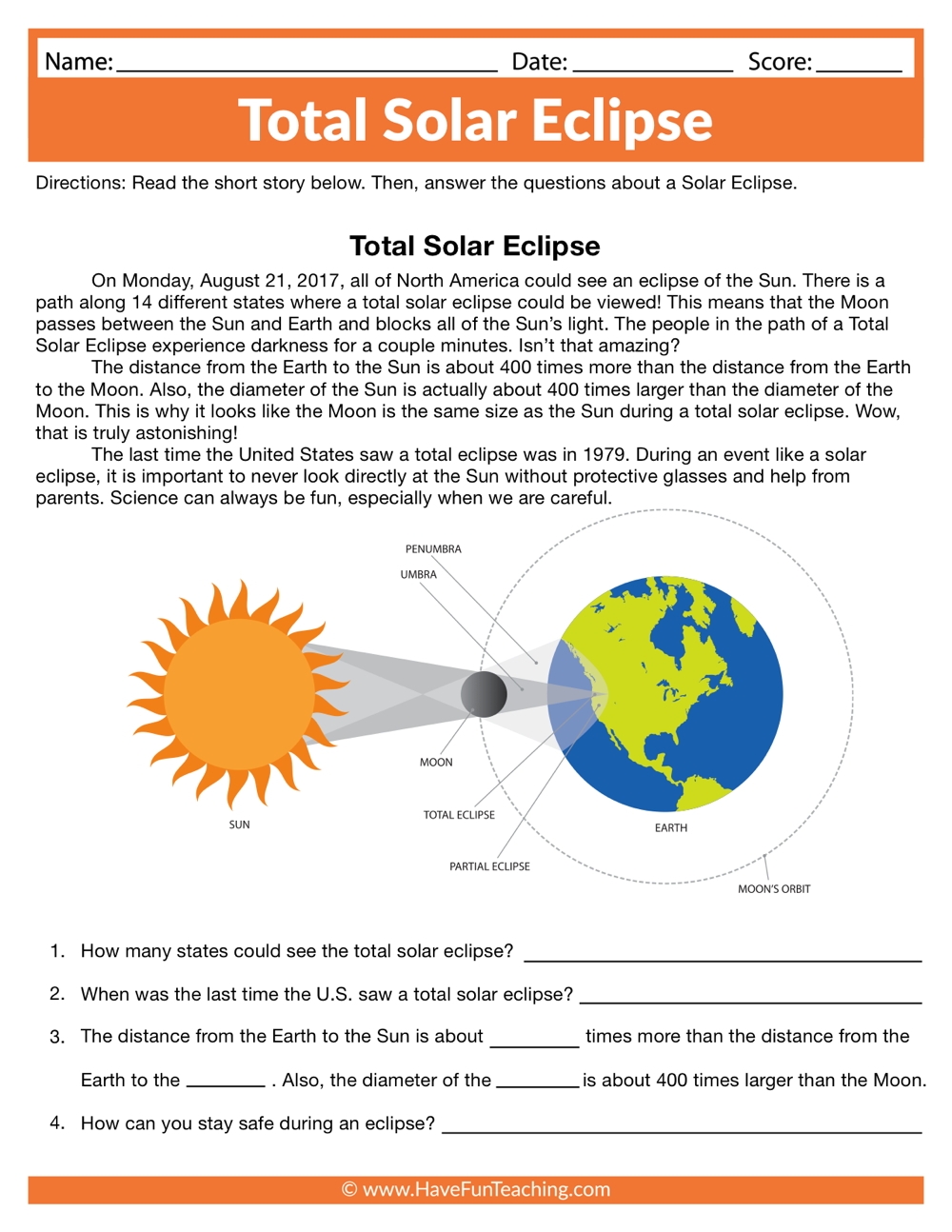 Total Solar Eclipse Worksheet Have Fun Teaching Total Solar Eclipse Worksheet Have Fun Teaching
