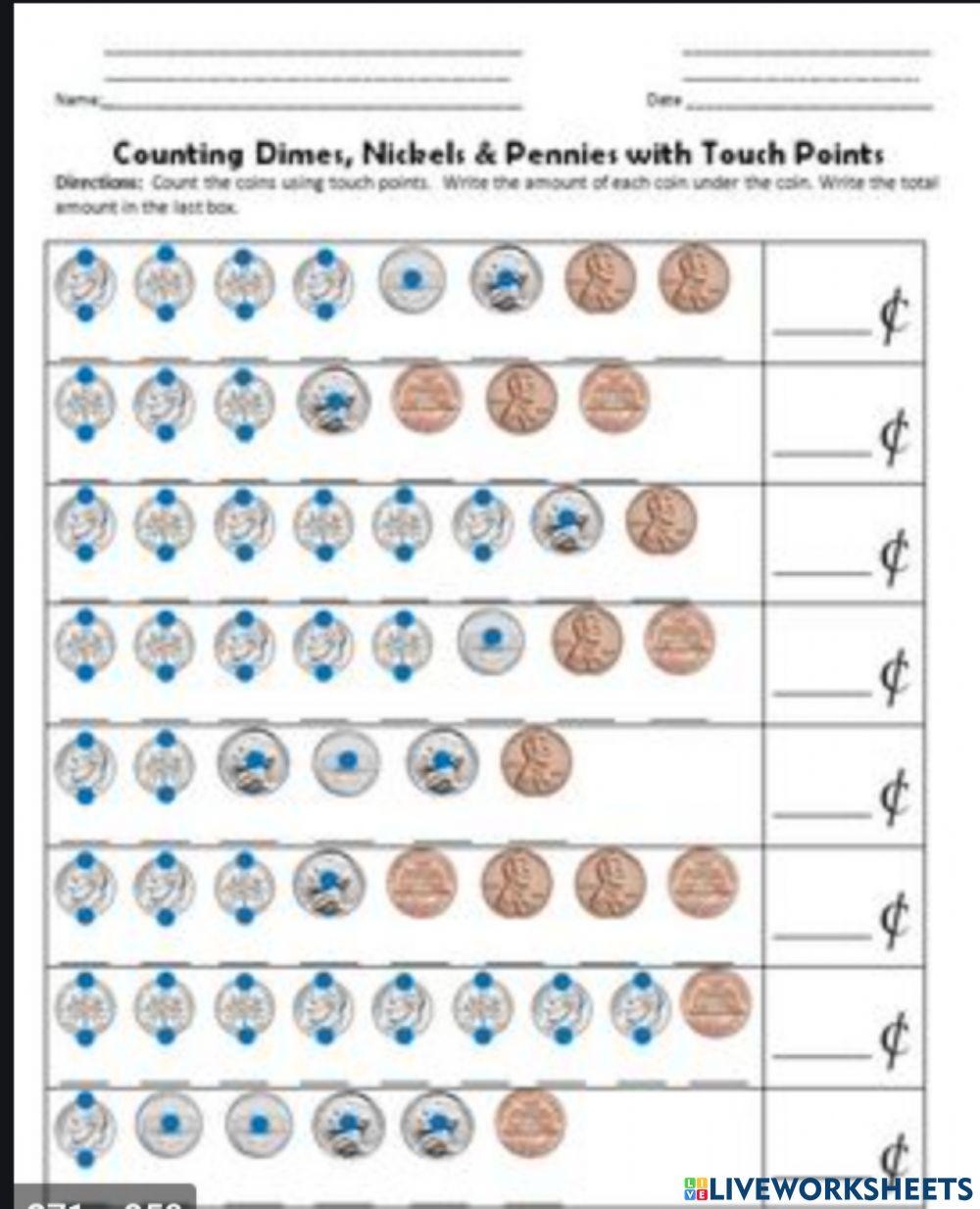 Free Printable Touch Money Worksheets Free Printable Touch Money Worksheets