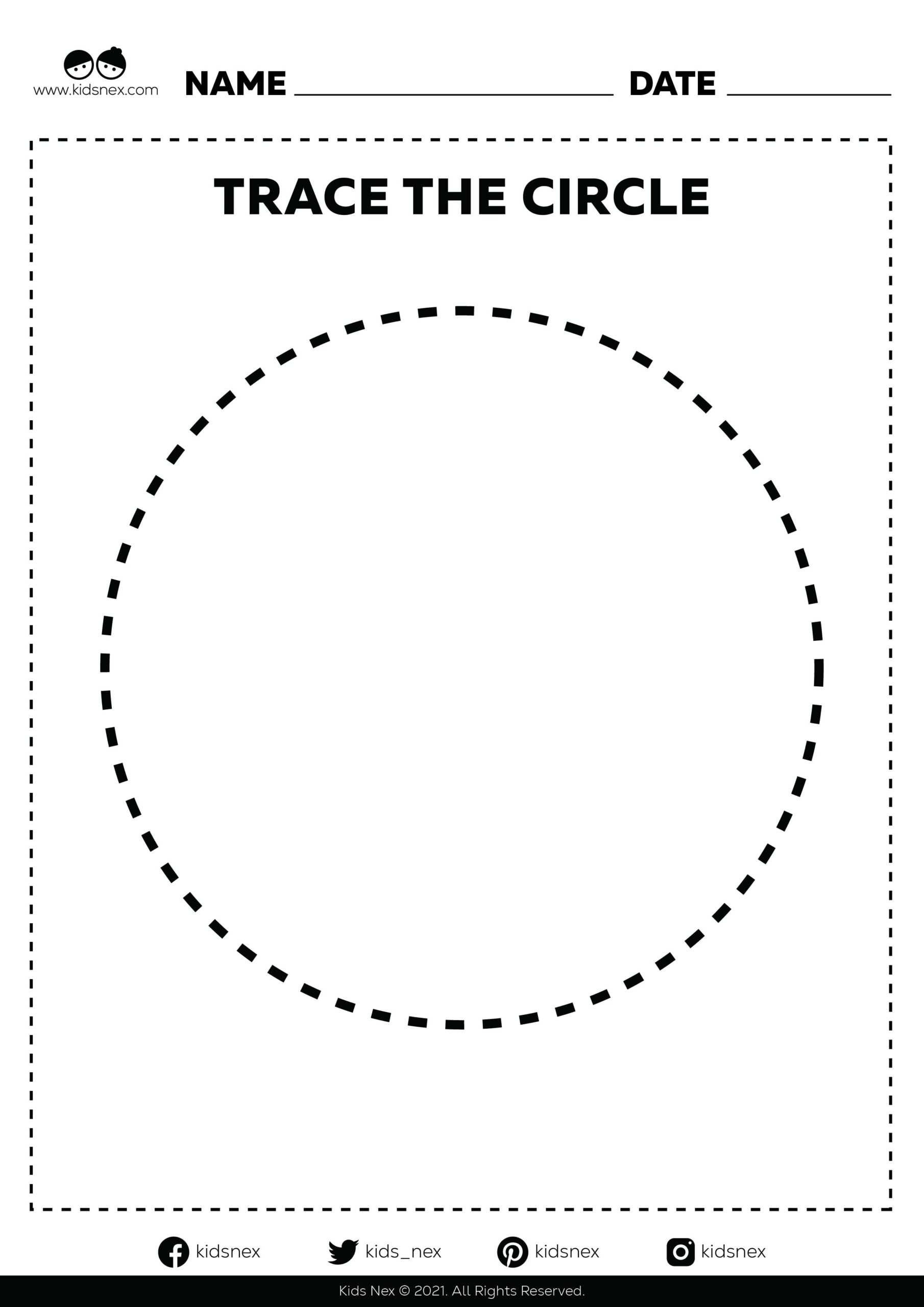 Trace And Circle PDF Printable KidsNex Trace And Circle PDF Printable KidsNex