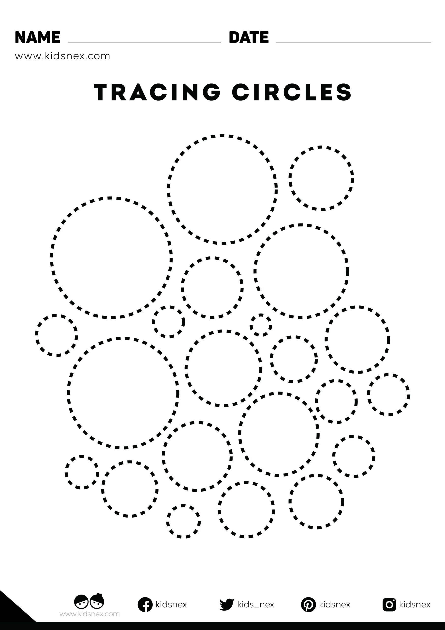 Tracing Circles Free Printable KidsNex Tracing Circles Free Printable KidsNex