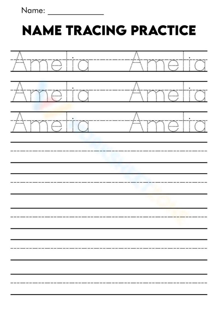 Tracing Name Worksheets 2025