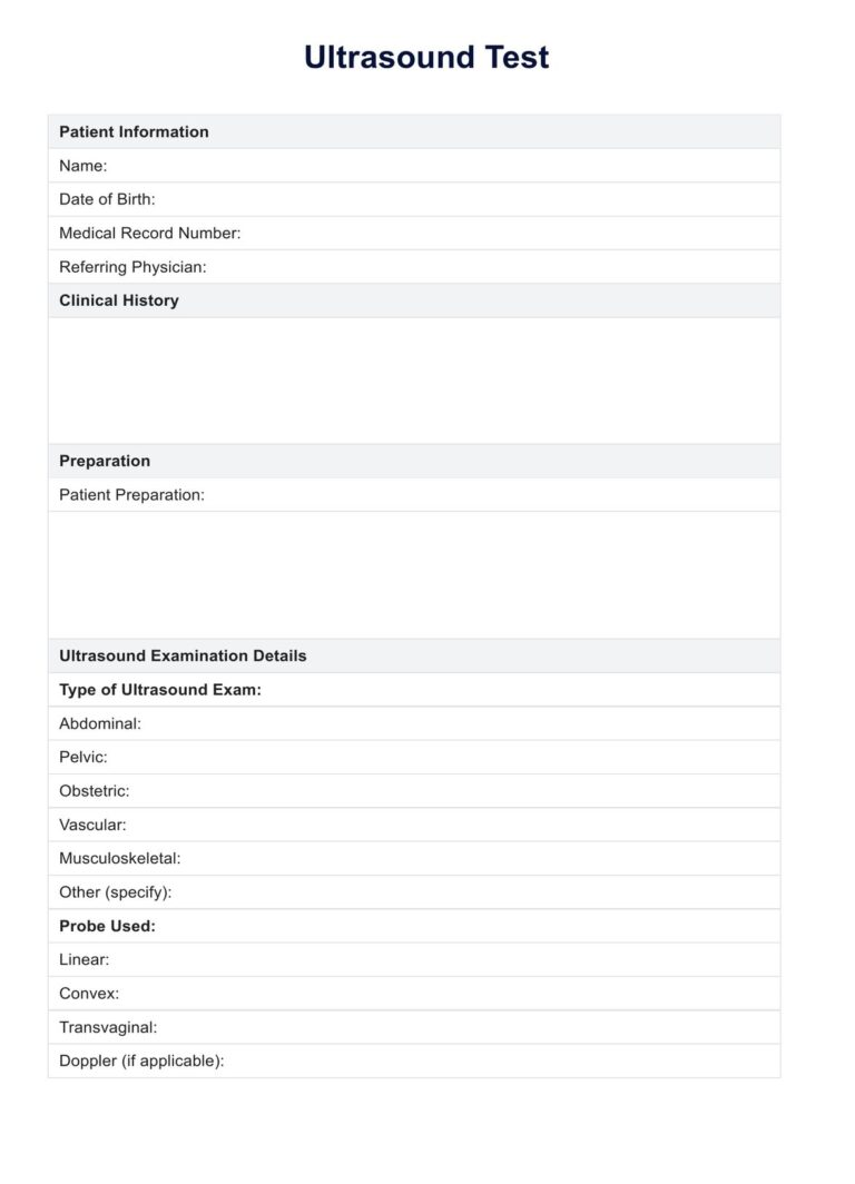 Ultrasound Test U0026 Example Free PDF Download