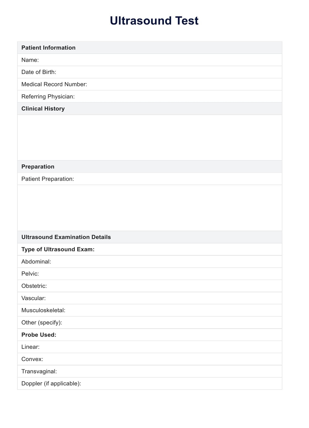 Ultrasound Test U0026 Example Free PDF Download