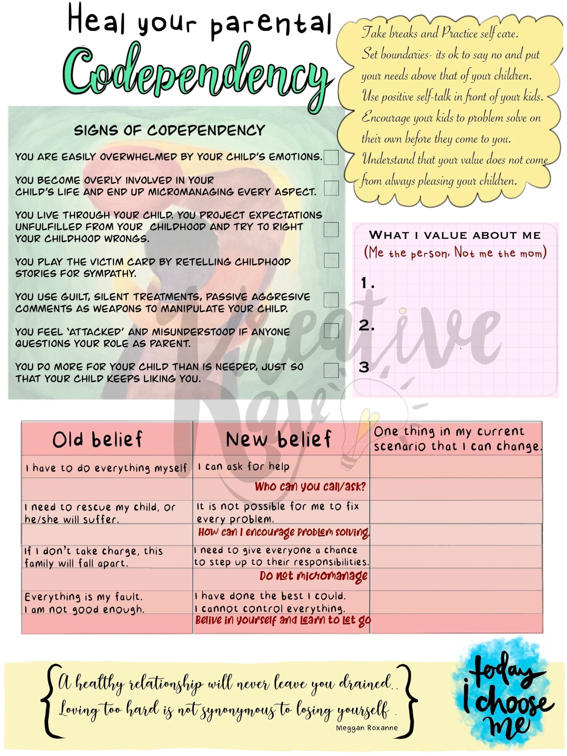 Free Printable Codependency Recovery Worksheets