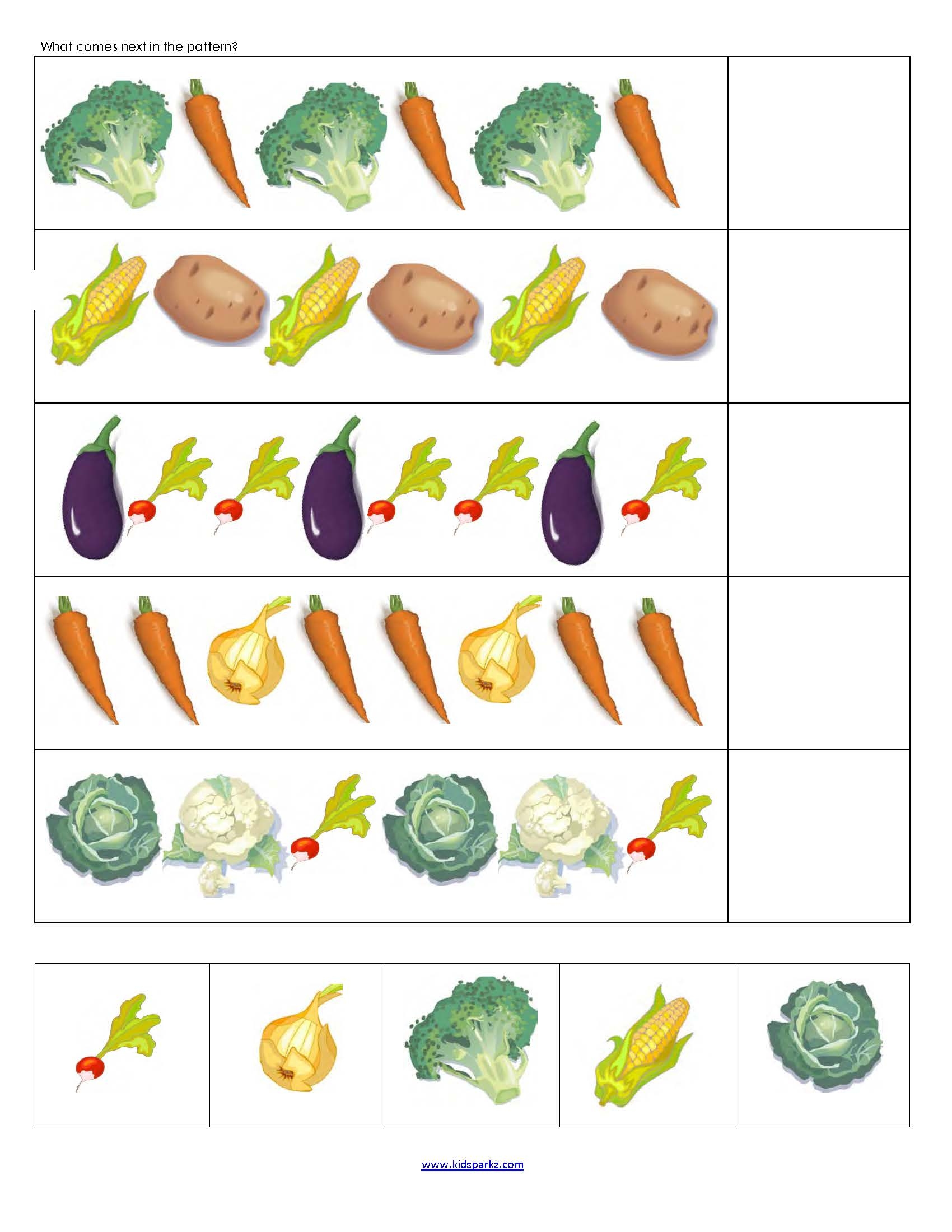 Vegetables Theme Activities And Printables For Preschool And Kindergarten KIDSPARKZ