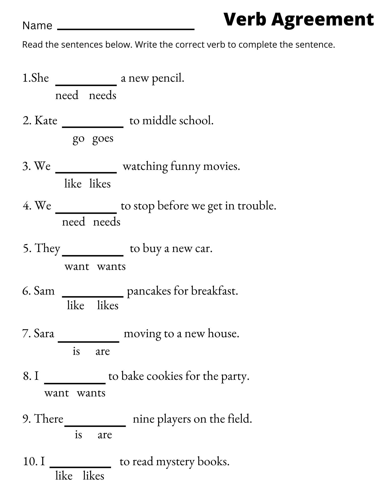 Free Printable Verb Worksheets 4th Grade Free Printable Verb Worksheets 4th Grade