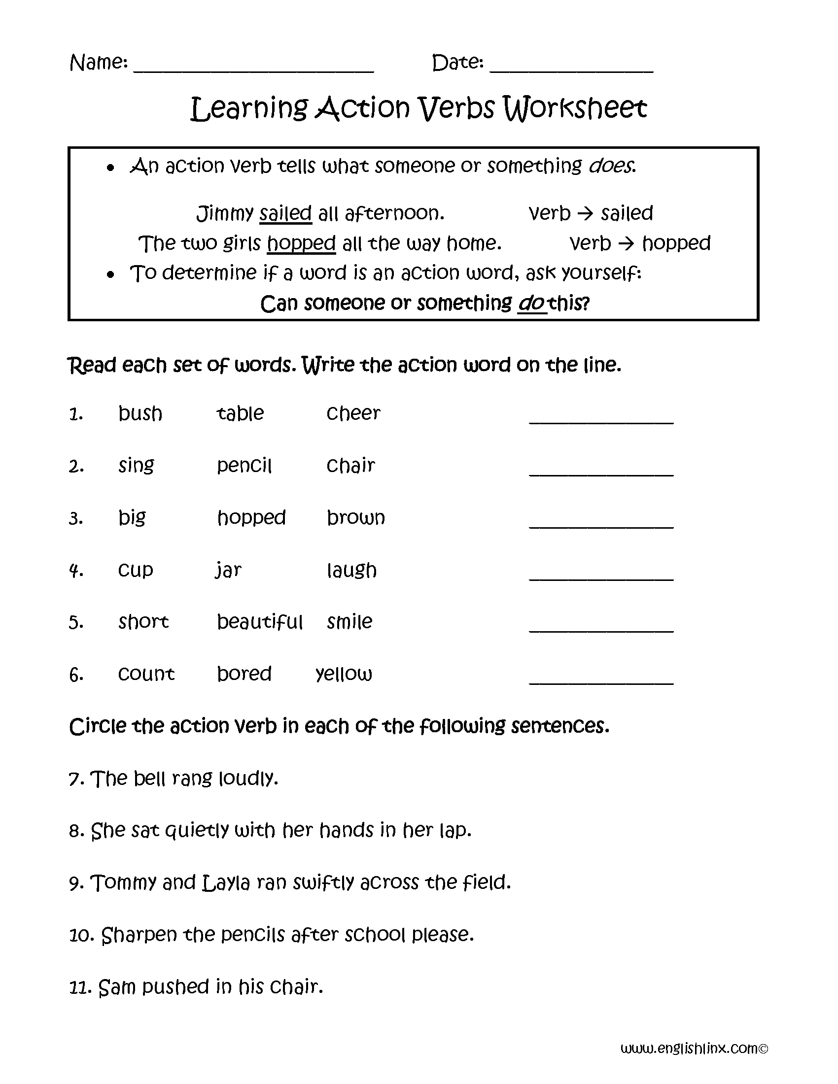 Verbs Worksheets Action Verbs Worksheets Verbs Worksheets Action Verbs Worksheets