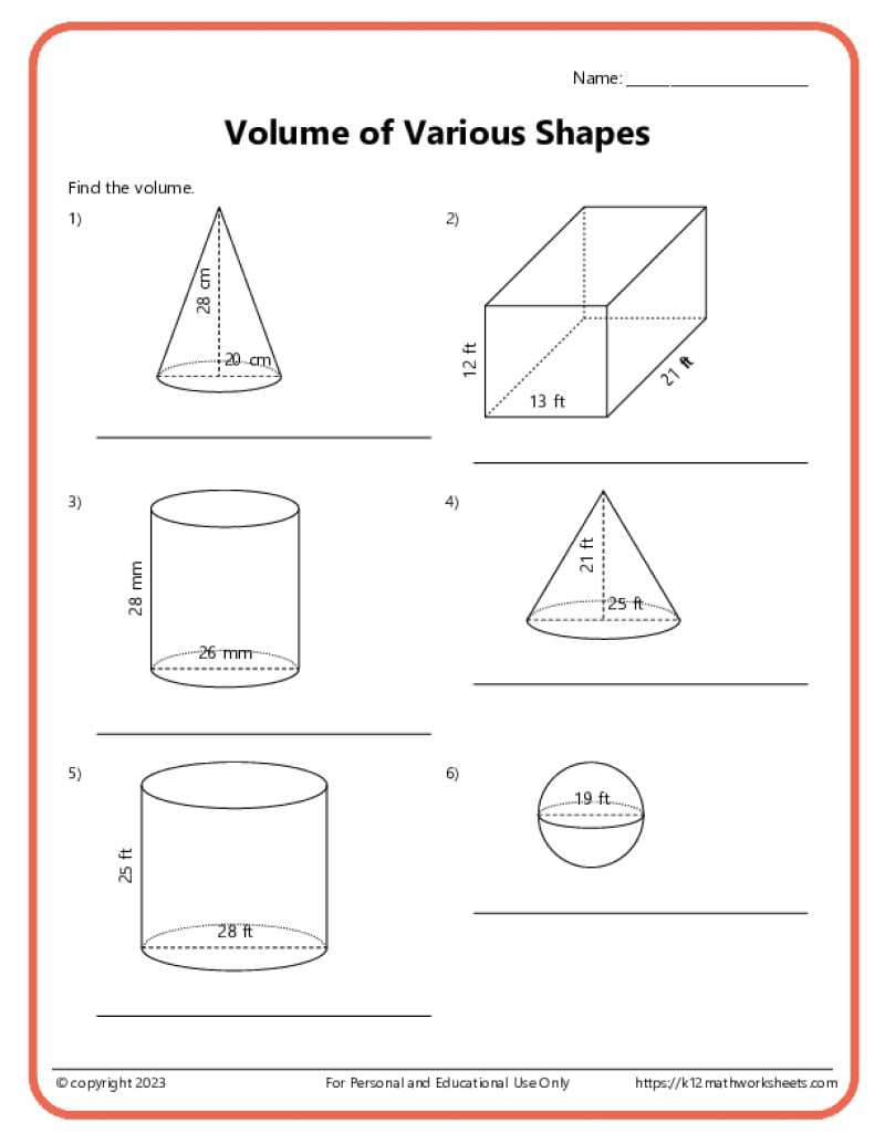 Cylinders Worksheets Printable Free Cylinders Worksheets Printable Free