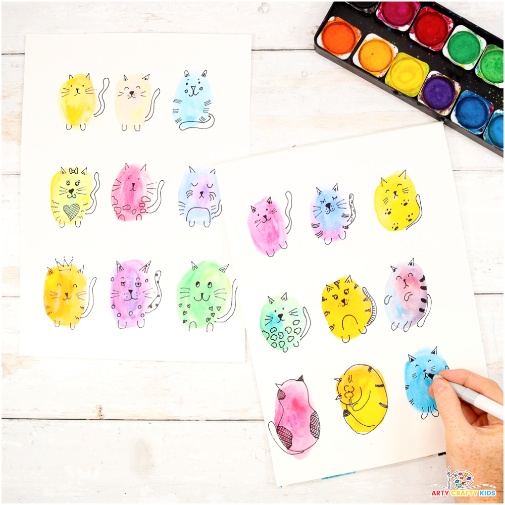 Kawaii Watercolor Art Free Printable Worksheets