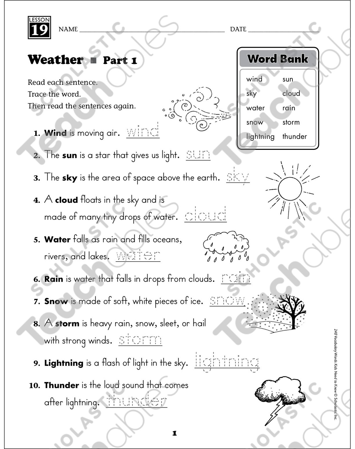2nd Grade Free Printable Weather Worksheets