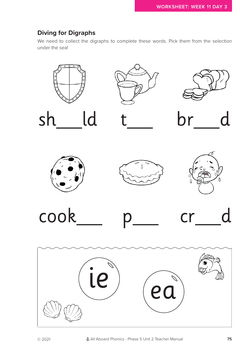 Week 11 Lesson 3 Diving For Digraphs Phonics Phase 5 Unit 2 