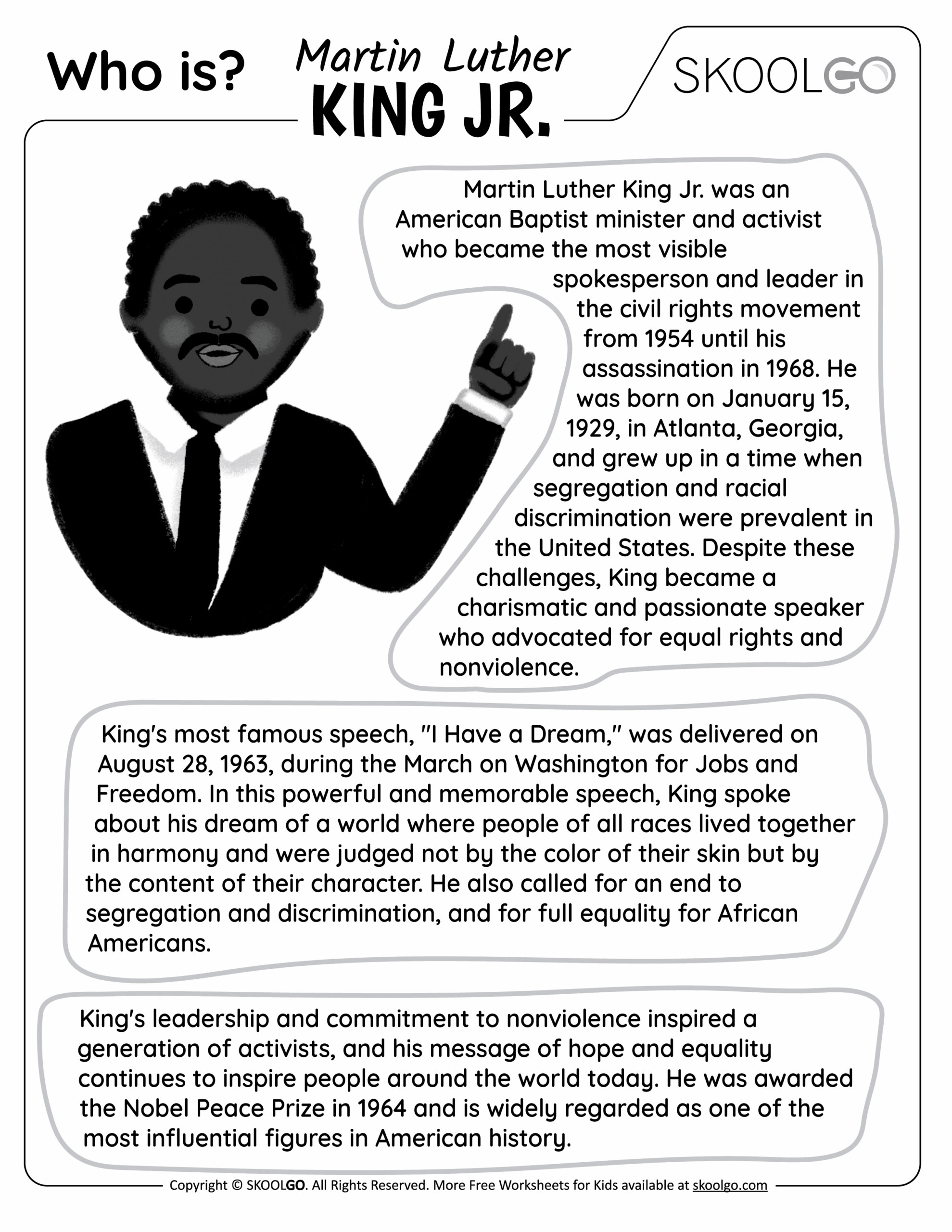 Free Printable Worksheets Martin Luther King Free Printable Worksheets Martin Luther King
