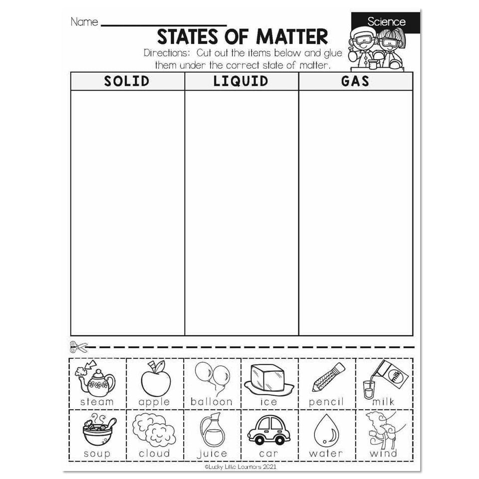 Winter Early Finishers 2nd Grade Science States Of Matter Worksheets Library