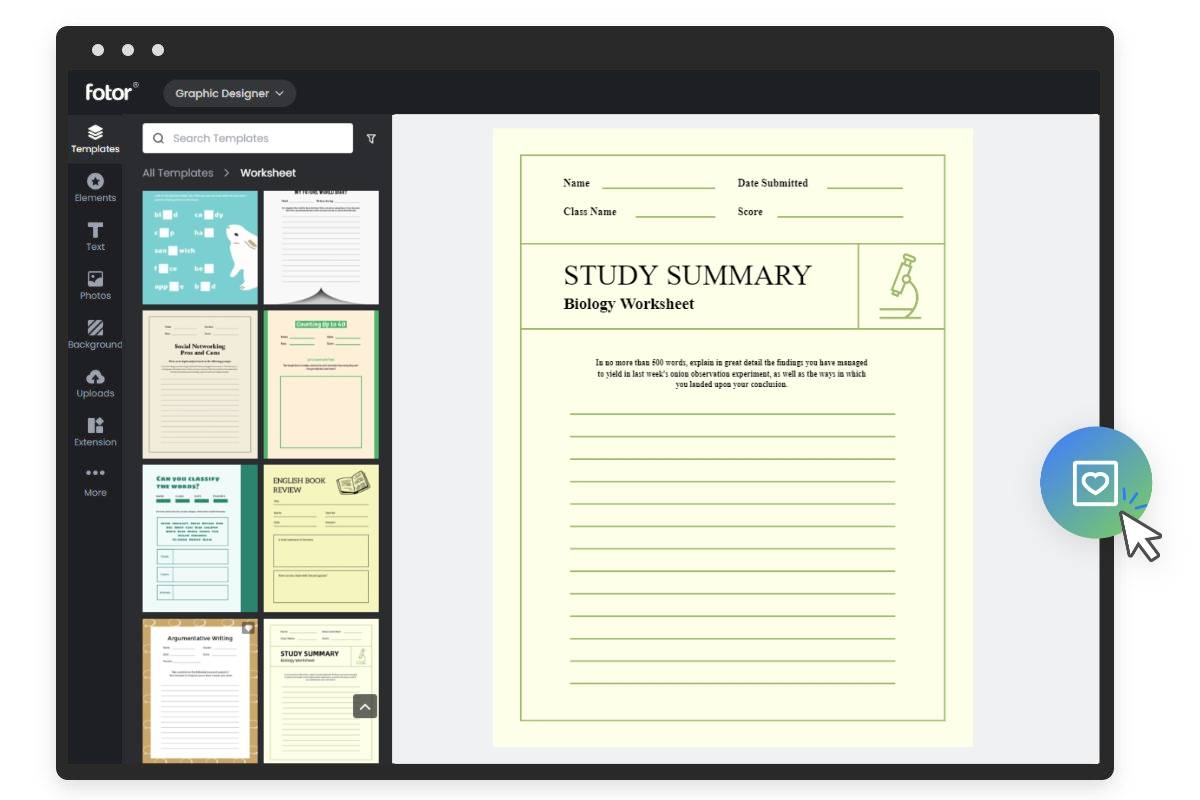 Worksheet Maker Create Worksheets Online Free Fotor