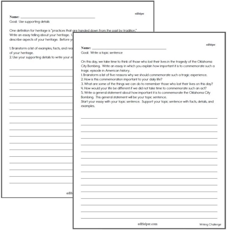 Writing Worksheets For Creative Kids Free PDF Printables EdHelper
