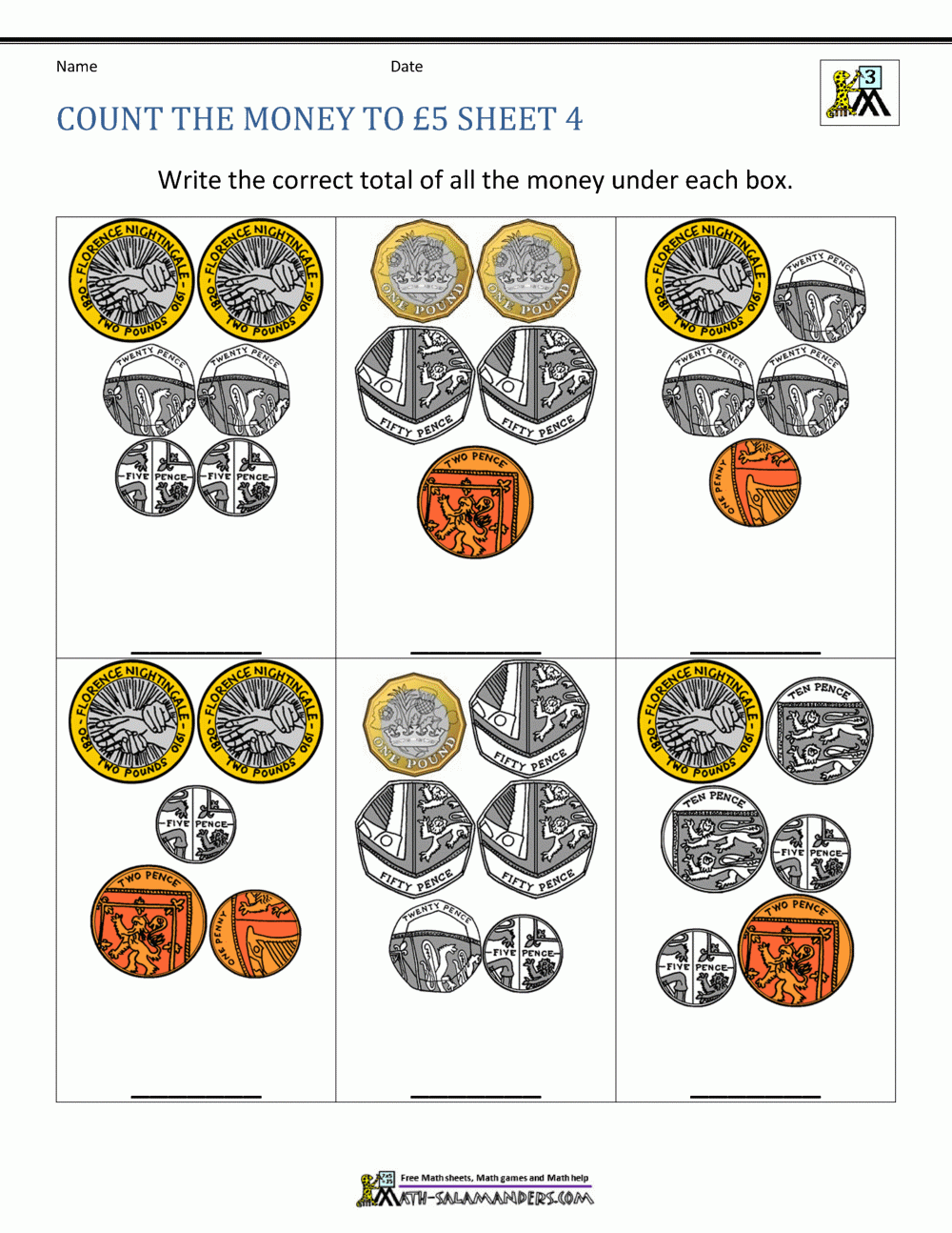 Year 3 Money Worksheets Counting Money To 5 Year 3 Money Worksheets Counting Money To 5