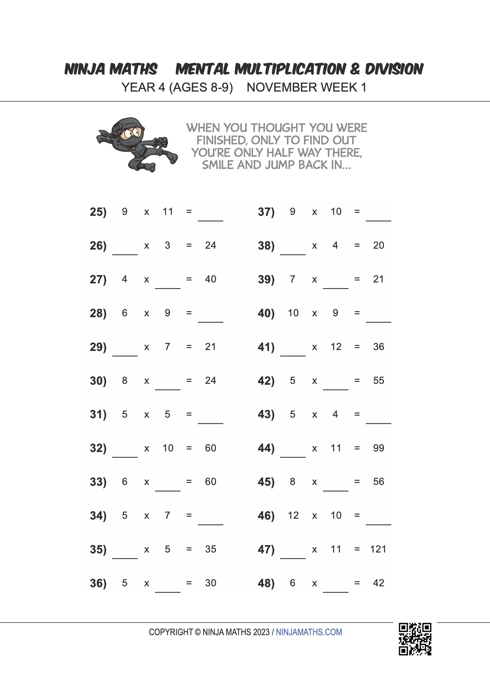 Year 5 Free Maths Worksheets Ninja Maths Worksheets Library