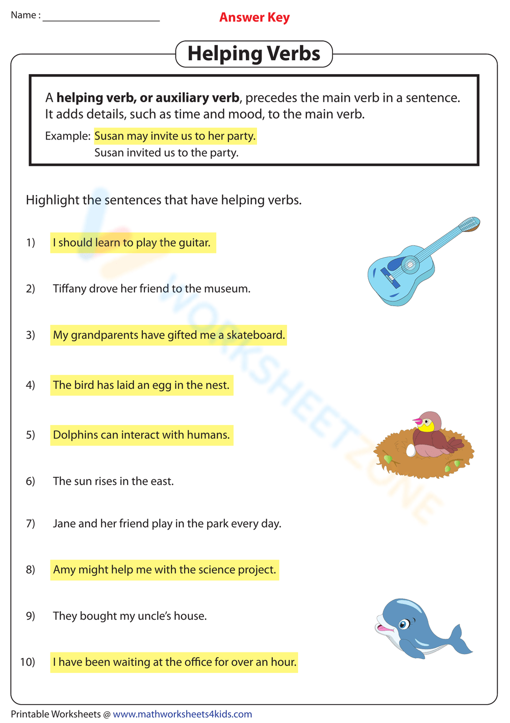 10 Free Printable U0026 Interactive Helping Verbs Worksheets Worksheets Library