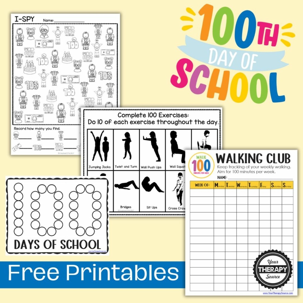 Free Printable 100 Day Worksheets