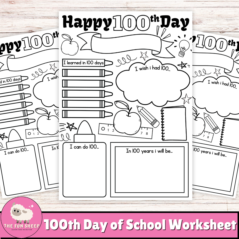 100th Day Of School Worksheet Happy 100Th Day Poster Coloring 