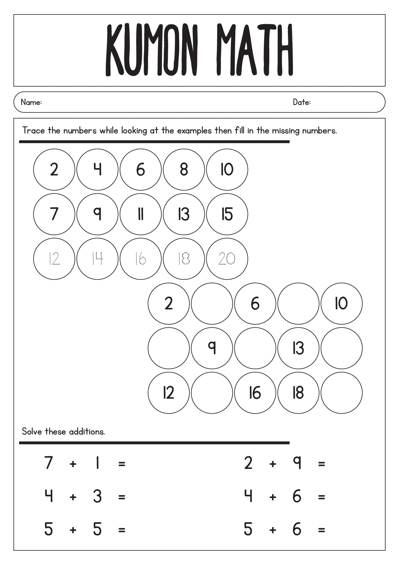 Kumon Worksheets Free Printable Level I