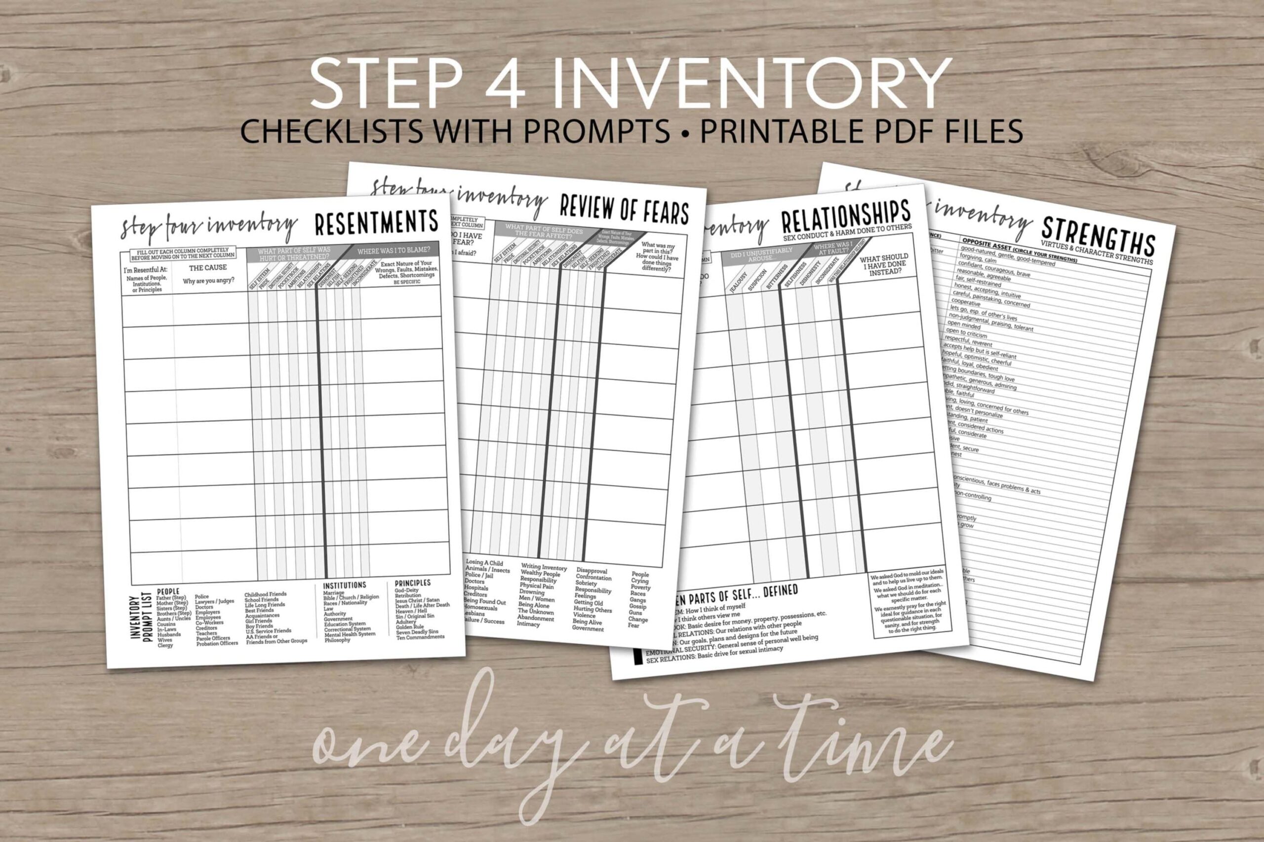 12 Step Journal PLUS Step 4 Worksheets And Step 10 Inventory AA 12 Step Journal PLUS Step 4 Worksheets And Step 10 Inventory AA