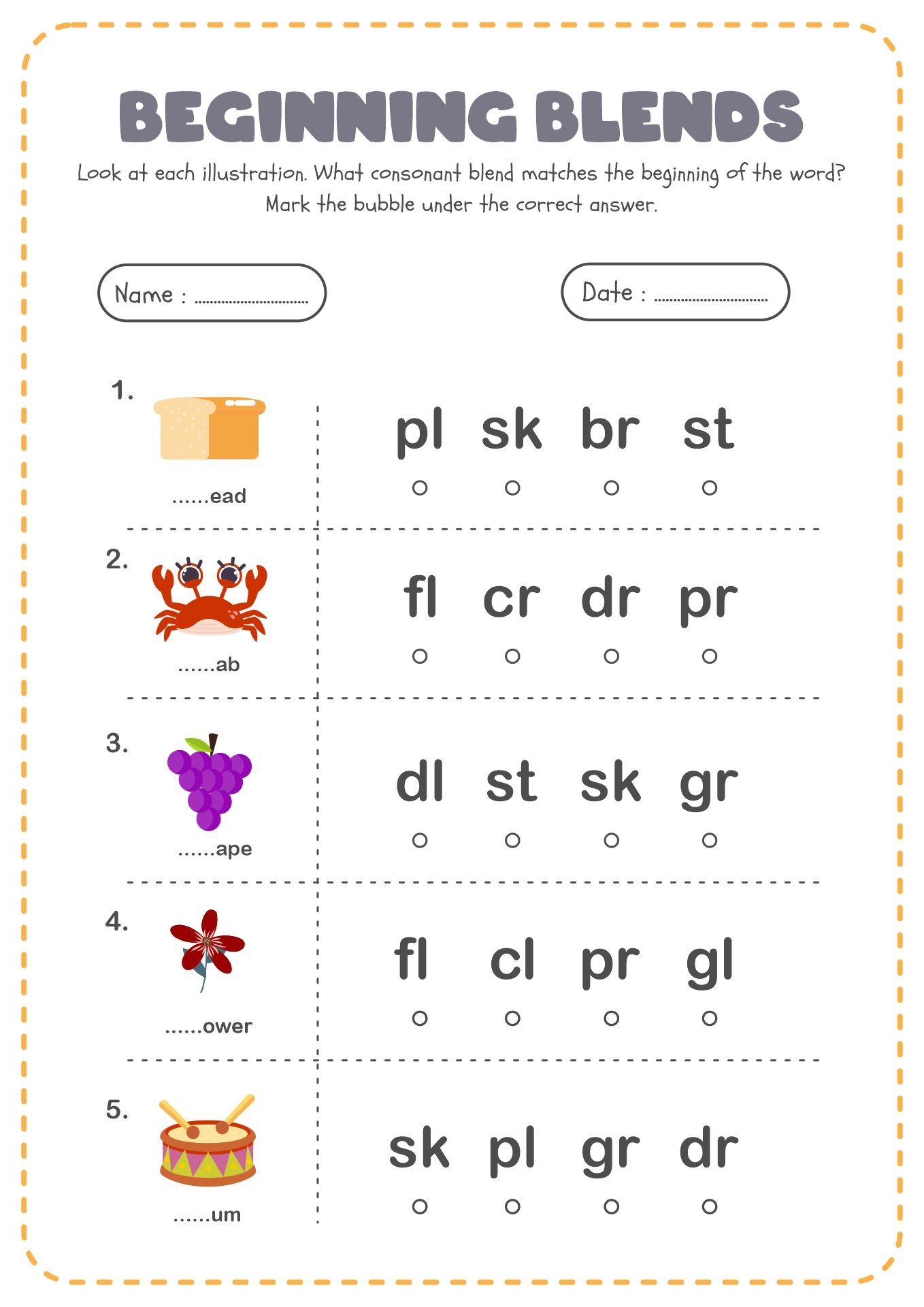 14 Initial Blends Worksheets 1st Grade Free PDF At Worksheeto