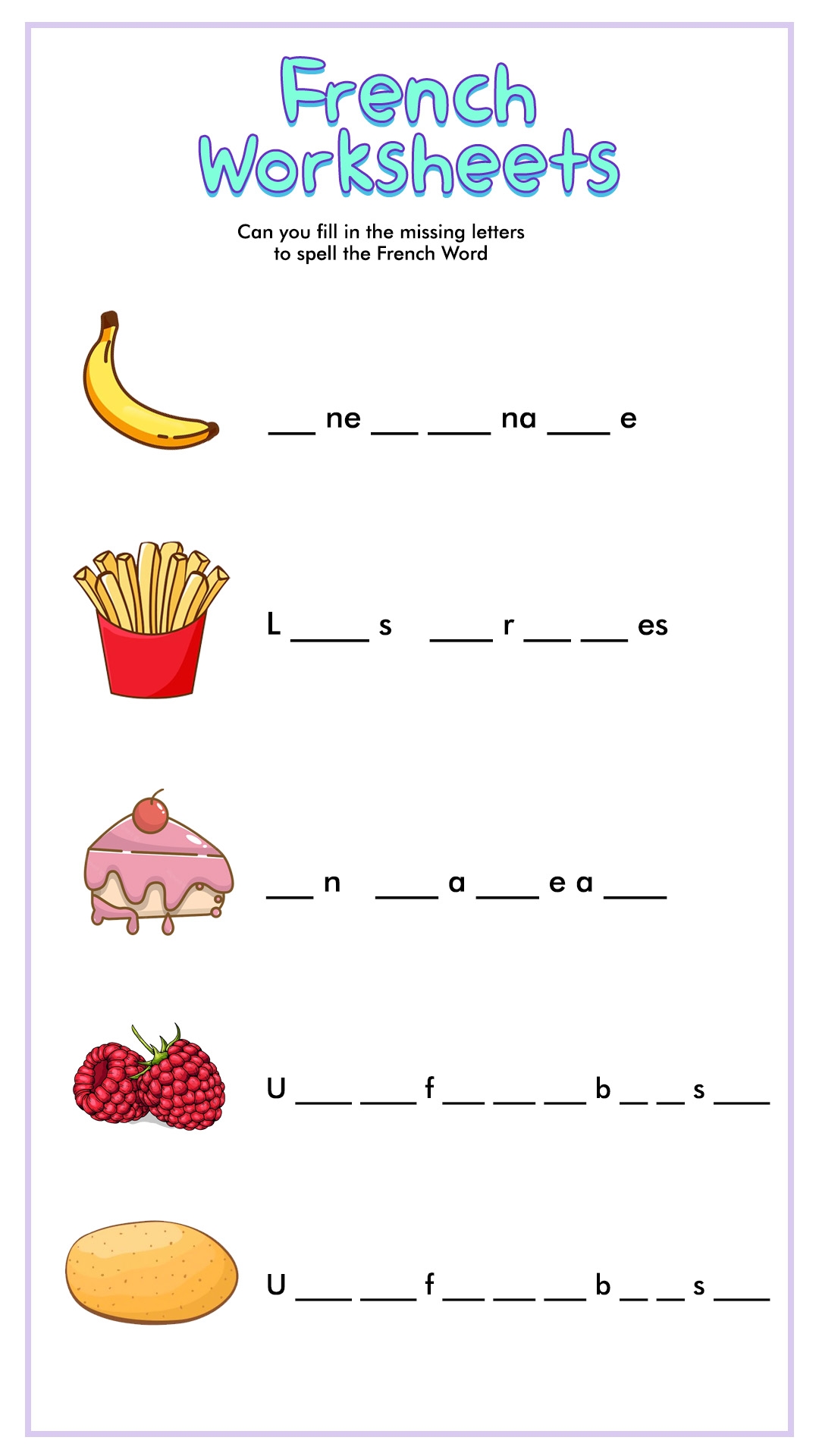14 Printable Worksheets For French Food Free PDF At Worksheeto 14 Printable Worksheets For French Food Free PDF At Worksheeto