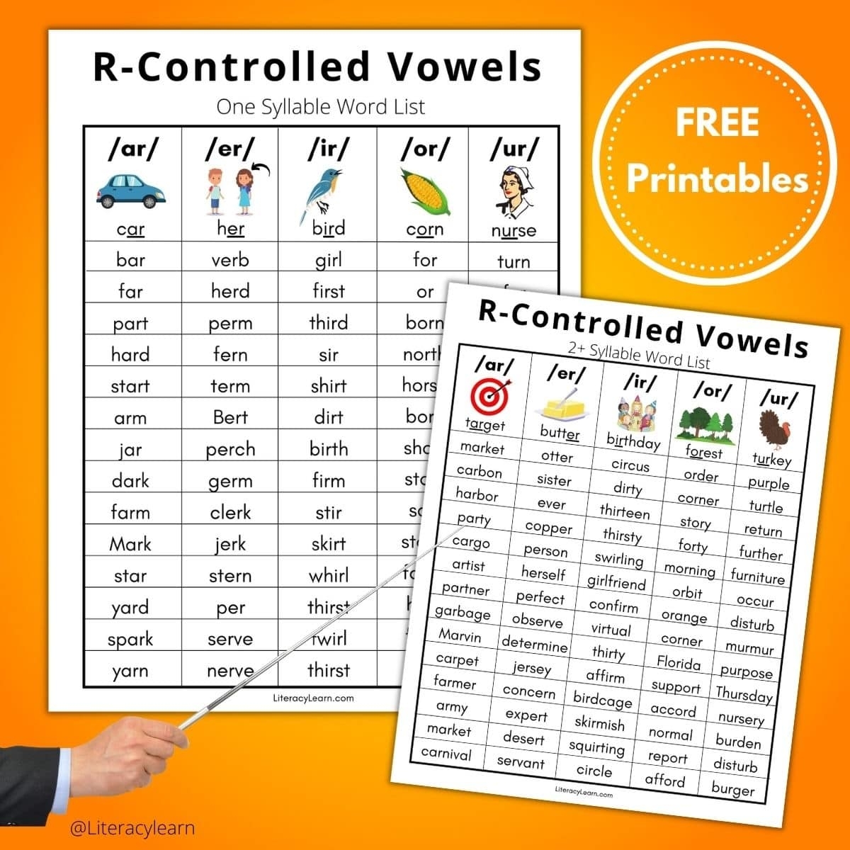 150 R Controlled Vowel Words Free Printable Lists Literacy Learn 150 R Controlled Vowel Words Free Printable Lists Literacy Learn