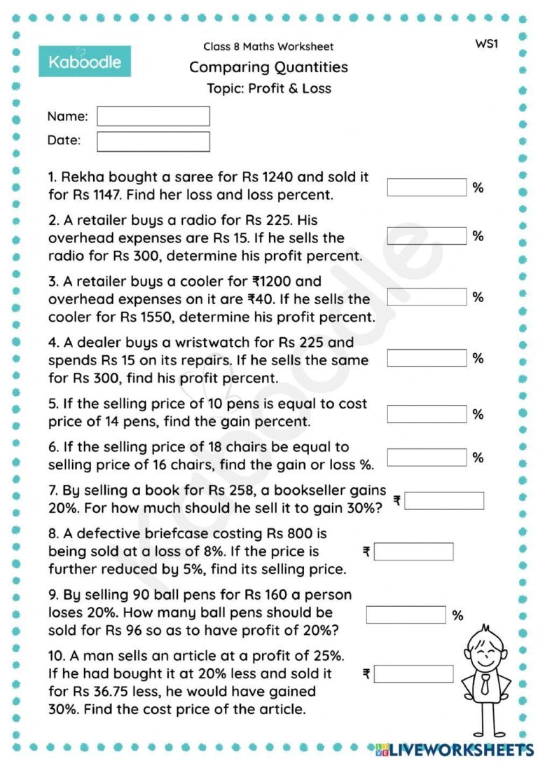 16 Profit And Loss Worksheet Free To Edit Download U0026 Print Worksheets Library
