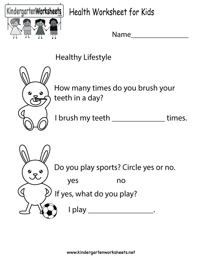 Free Printable Health Worksheets For Kindergarten
