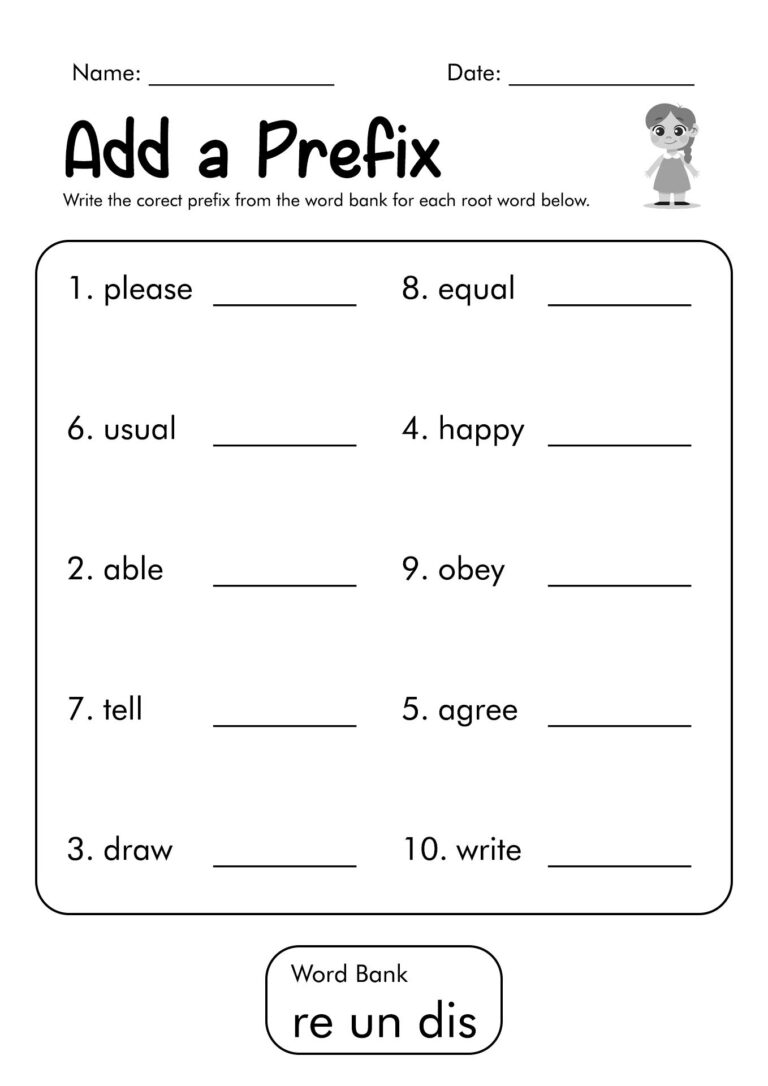 19 Free Printable Prefix Worksheets 4th Grade