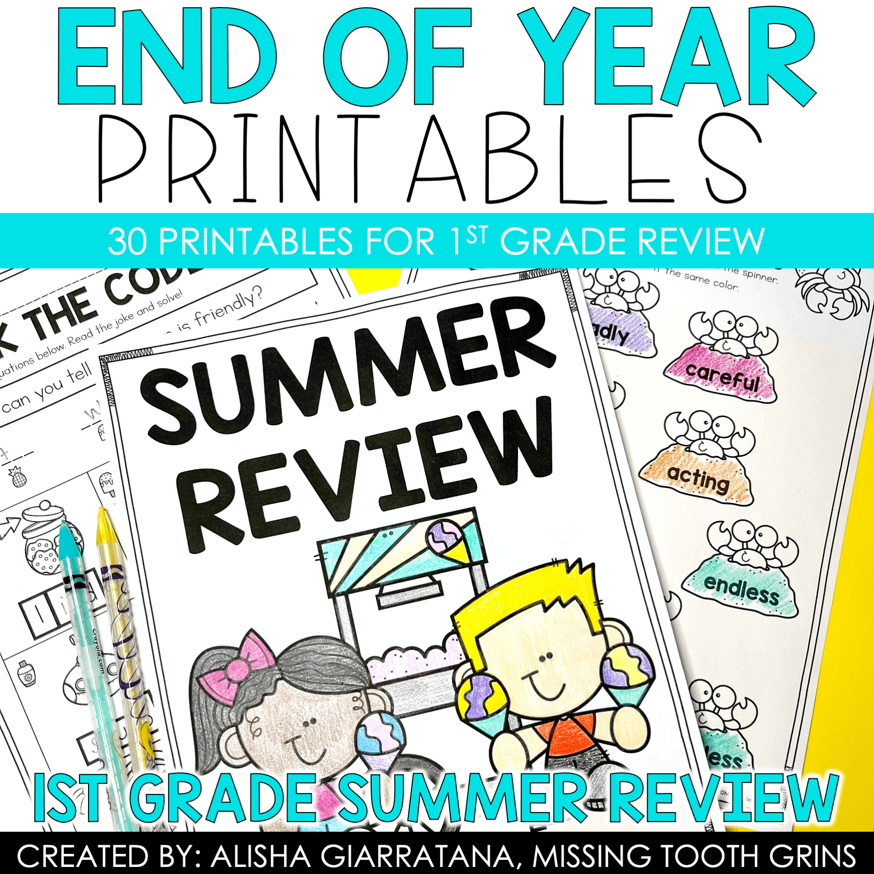 1st Grade End Of Year Activities Printables Worksheets Missing 