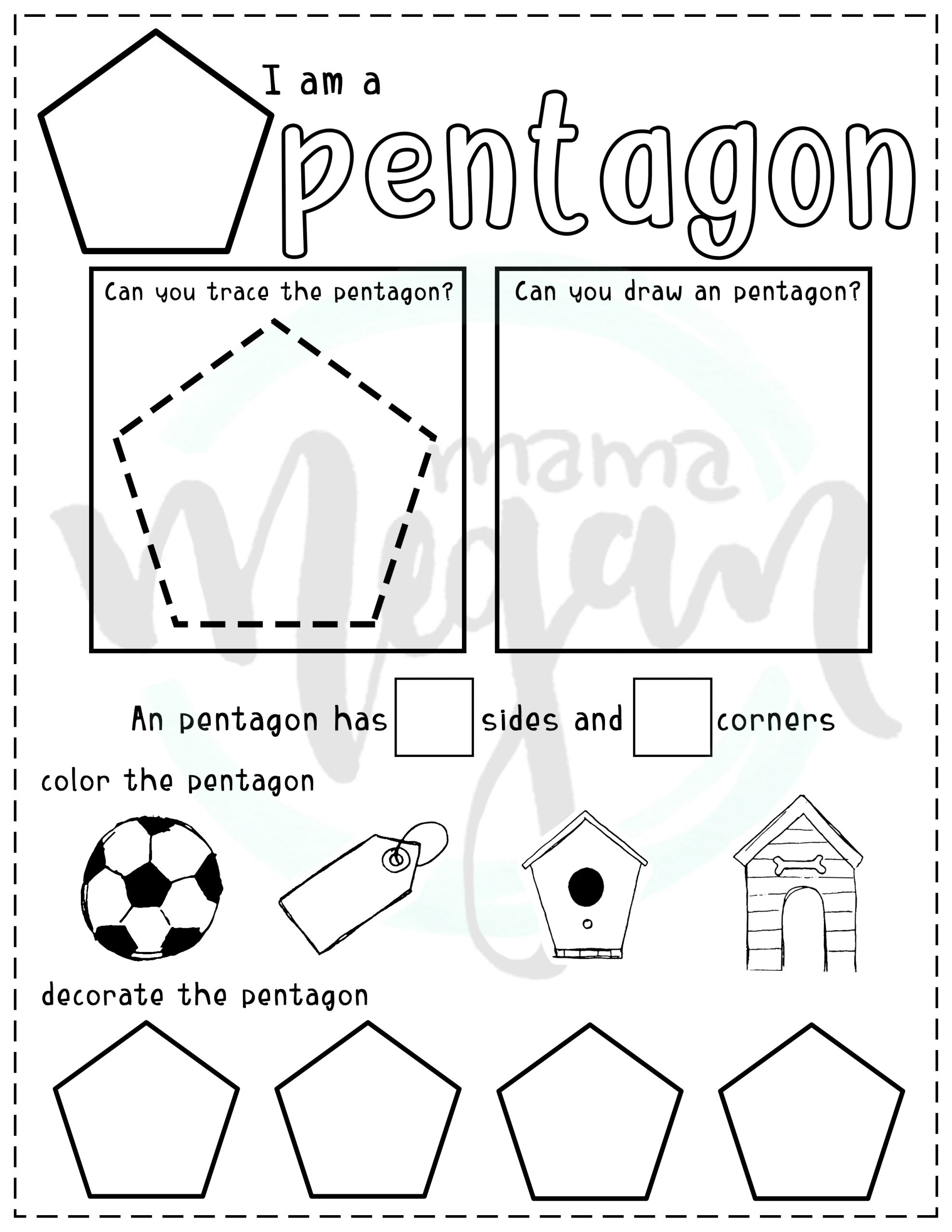 2D Shape Work Printables Full Set MamaMeganAllysa Worksheets