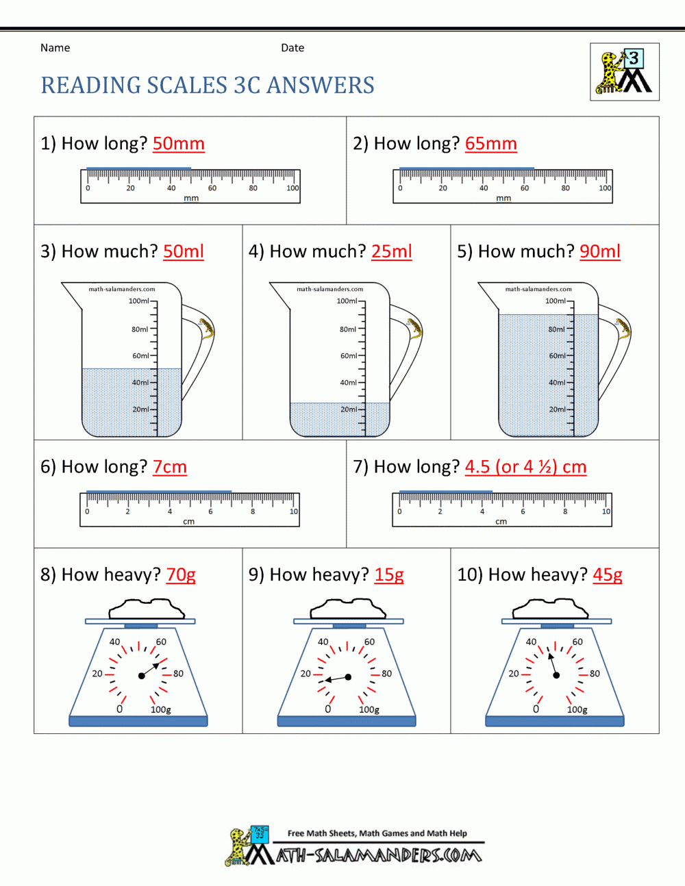 3rd Grade Measurement Worksheets 3rd Grade Measurement Worksheets