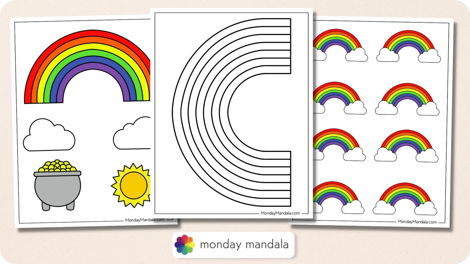 43 Rainbow Templates Free PDF Printables 