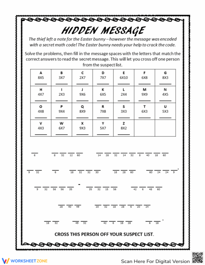 Free Printable Break The Code Worksheets - Printable Worksheets