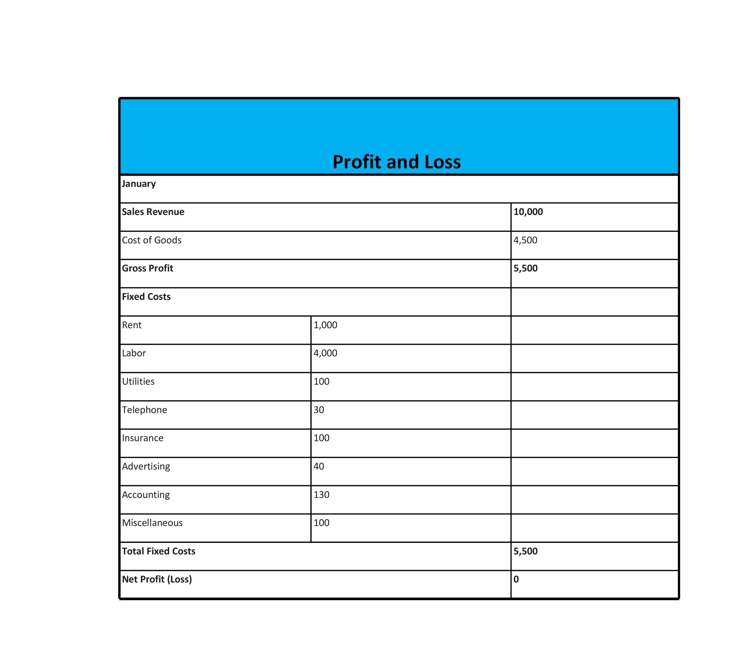 53 Profit And Loss Statement Templates U0026 Forms Excel PDF Worksheets Library