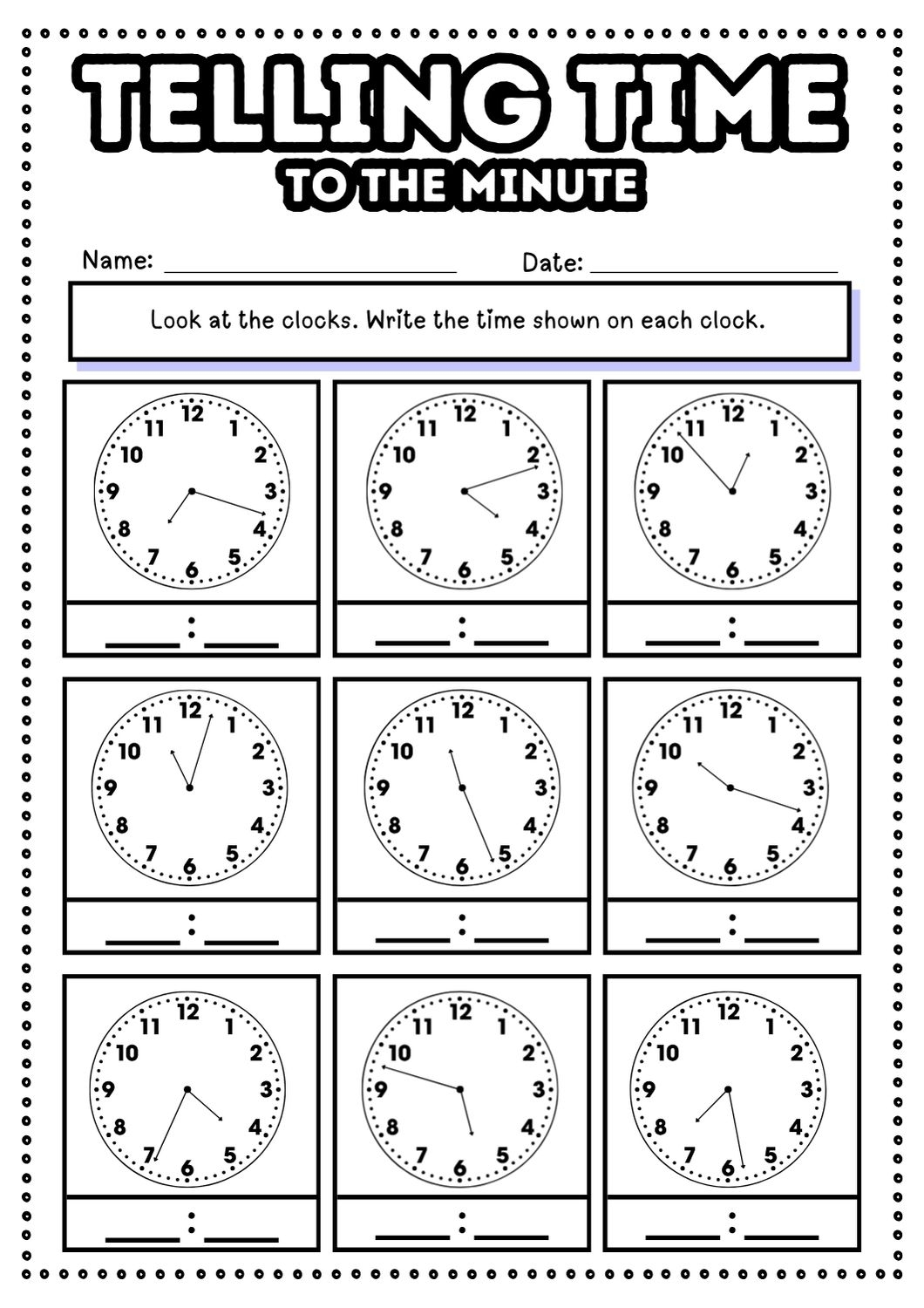 60 Free Telling Time Worksheets Teach Prints 60 Free Telling Time Worksheets Teach Prints
