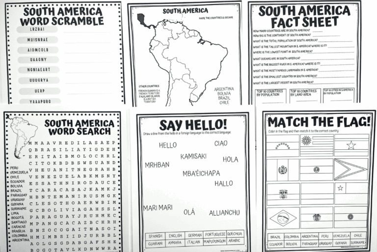 7 Countries Of South America Worksheets Free Printable 