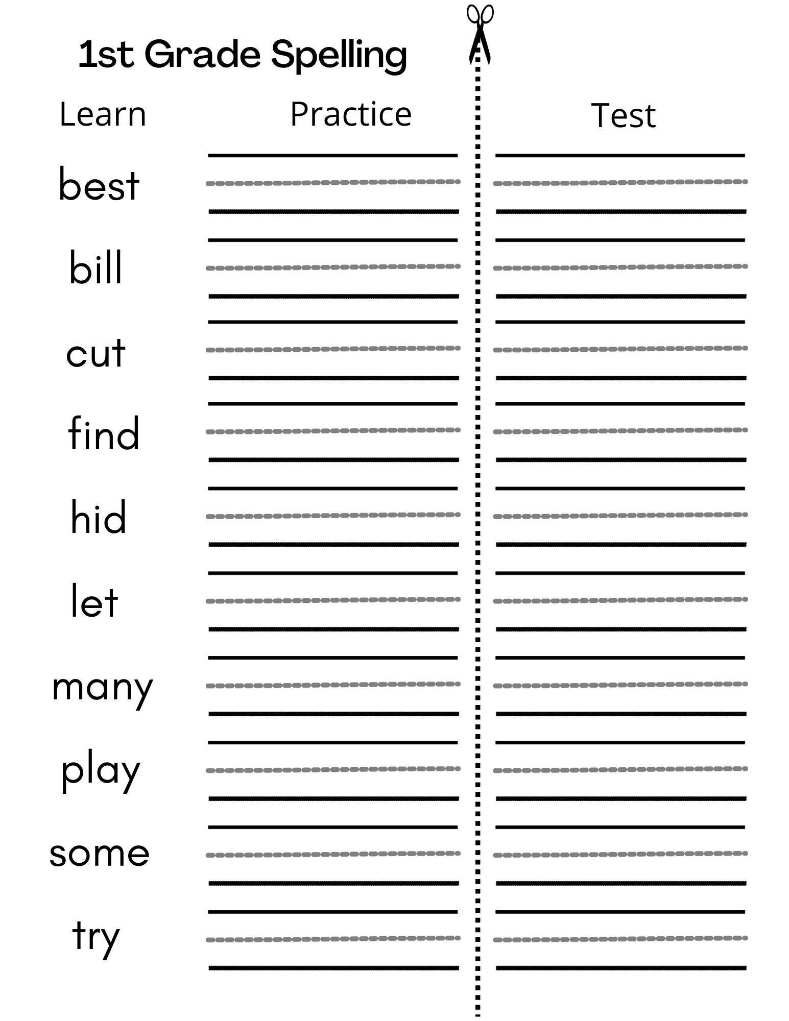 Spelling Free Printable Worksheets Spelling Free Printable Worksheets