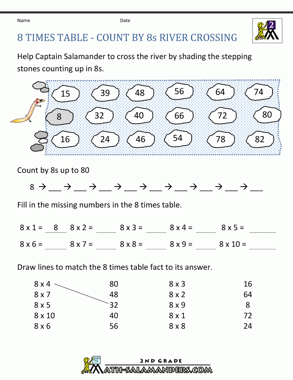 8 Times Table Worksheets Library