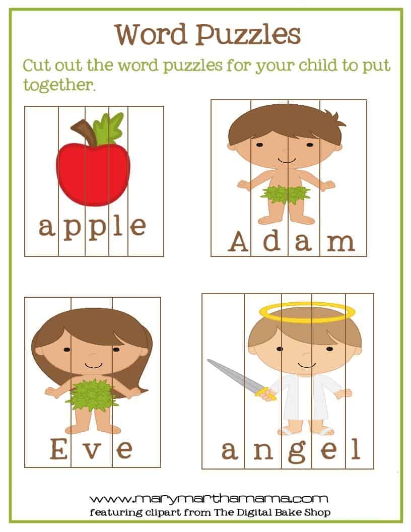 Adam And Eve Story For Kids Free Printable Activities Mary Adam And Eve Story For Kids Free Printable Activities Mary
