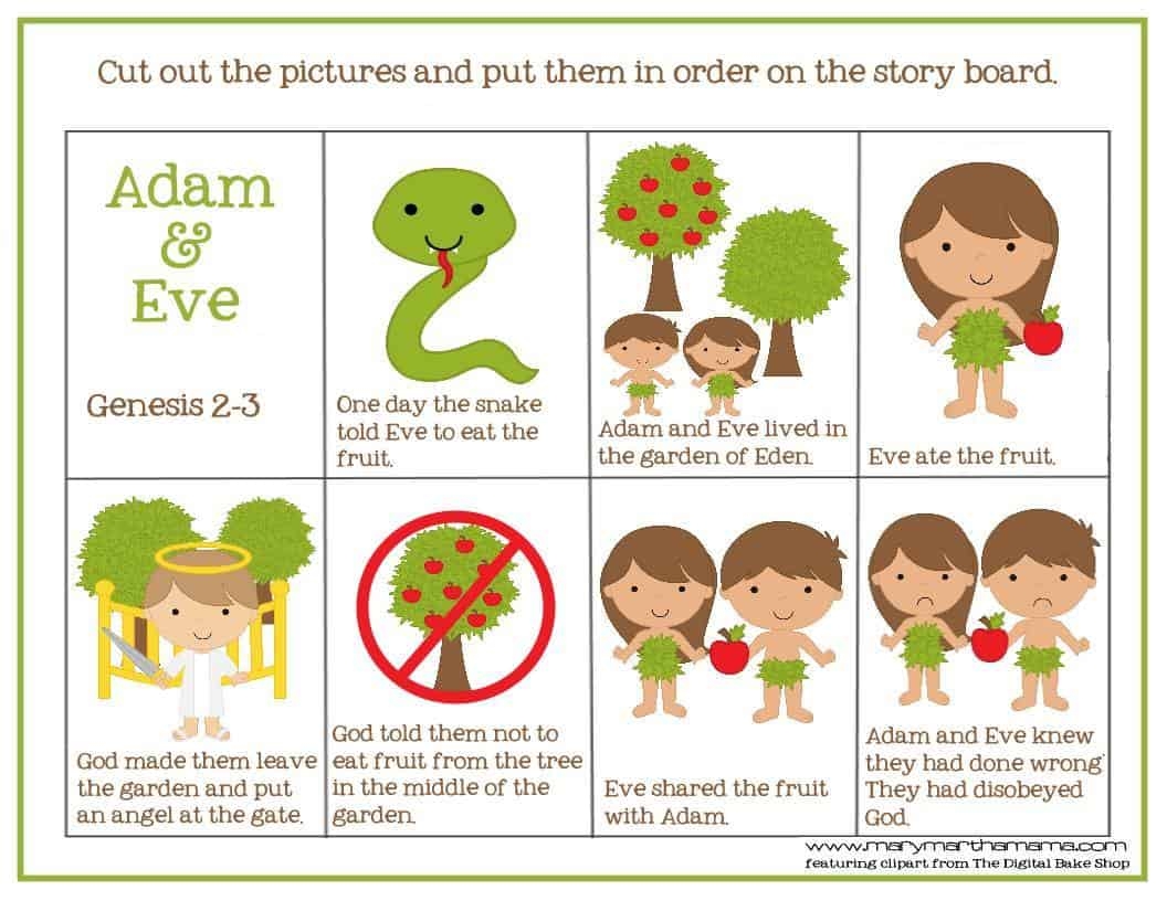 Adam And Eve Story For Kids Free Printable Activities Mary Adam And Eve Story For Kids Free Printable Activities Mary