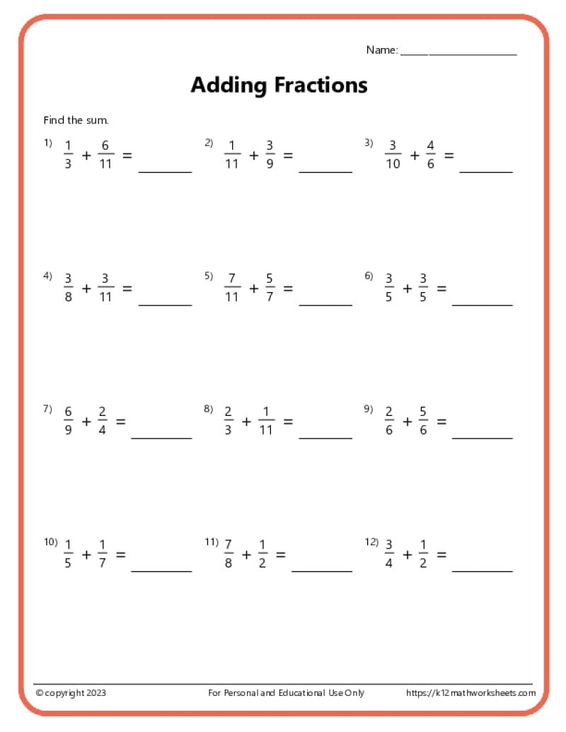 Free Printable Worksheet Reducing Fractions Pdf