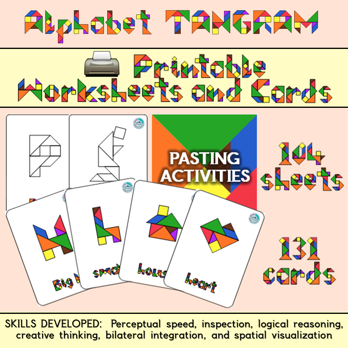 Alphabet Tangram Worksheets And Cards Aa To Zz Made By Teachers