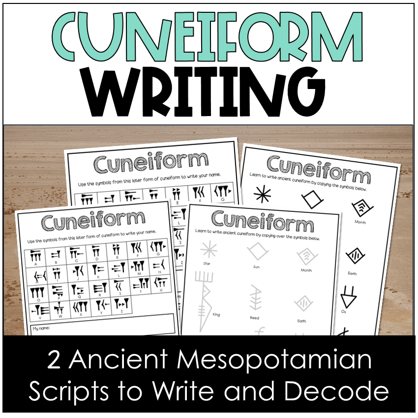 Ancient Mesopotamia Cuneiform Writing Script Activity